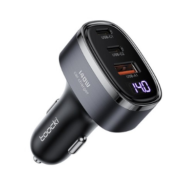 TOOCKI 2C+1A 3포트 140W LED 차량용 미니 시거잭 초고소 충전기