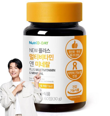 뉴트리디데이 뉴플러스 멀티비타민 앤 미네랄 30g, 60정, 1개