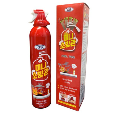 한국소방 미니소방관 차량용 소화기, 345ml, 1개