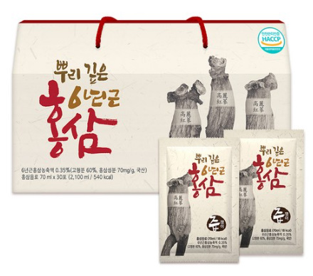 즙쟁이 뿌리 깊은 6년근 홍삼즙, 70ml, 30개